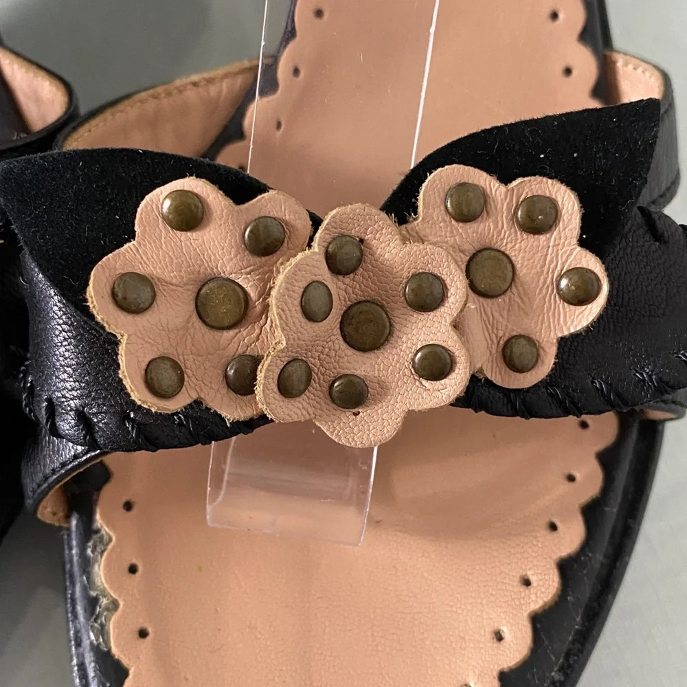 Bravo Brown’s Made in Italy 🇮🇹 Elegant Leather Women's Sandals Wedge! Size 8 - Picture 4 of 9